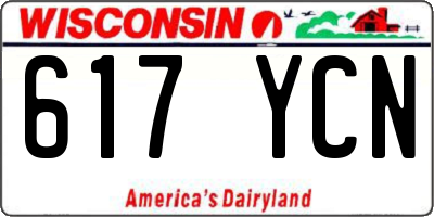 WI license plate 617YCN