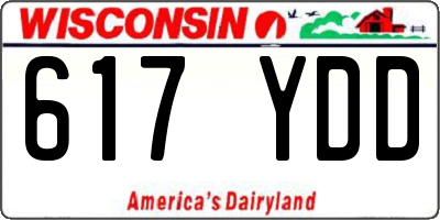 WI license plate 617YDD