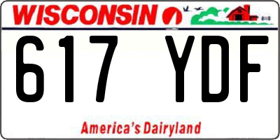 WI license plate 617YDF