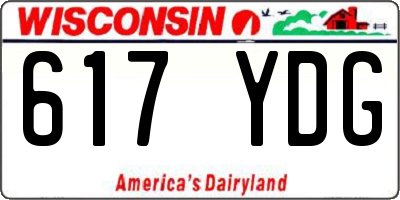 WI license plate 617YDG