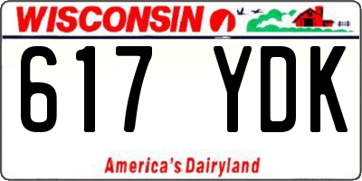WI license plate 617YDK