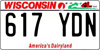 WI license plate 617YDN