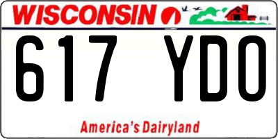 WI license plate 617YDO