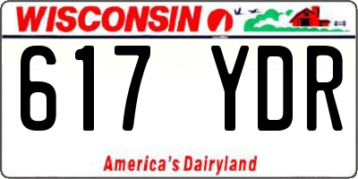 WI license plate 617YDR