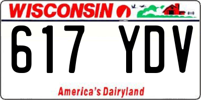 WI license plate 617YDV