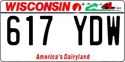 WI license plate 617YDW