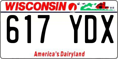 WI license plate 617YDX