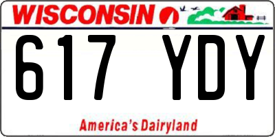 WI license plate 617YDY