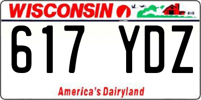 WI license plate 617YDZ