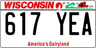 WI license plate 617YEA