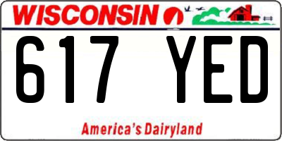 WI license plate 617YED