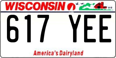 WI license plate 617YEE
