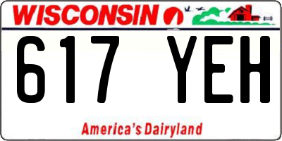 WI license plate 617YEH