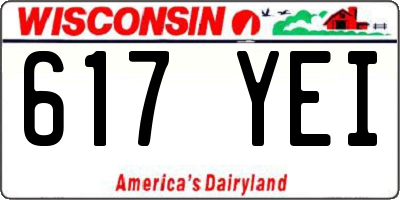 WI license plate 617YEI