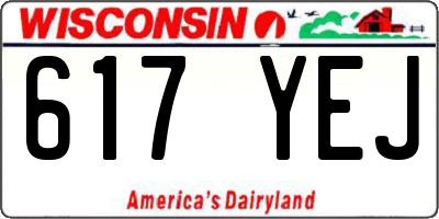 WI license plate 617YEJ