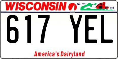 WI license plate 617YEL