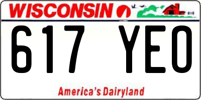 WI license plate 617YEO