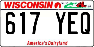 WI license plate 617YEQ
