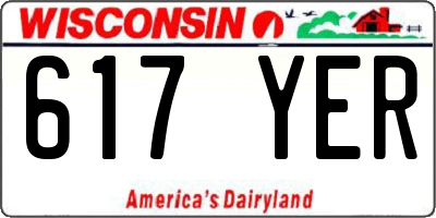 WI license plate 617YER