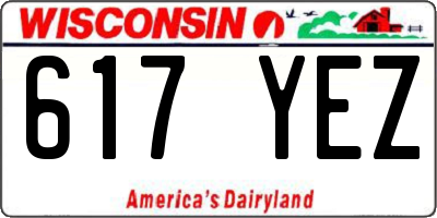 WI license plate 617YEZ