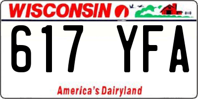 WI license plate 617YFA