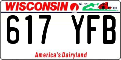 WI license plate 617YFB