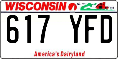 WI license plate 617YFD