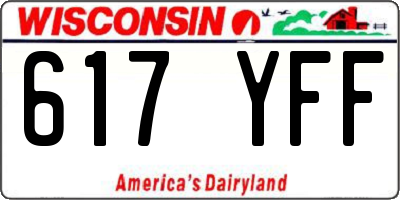 WI license plate 617YFF