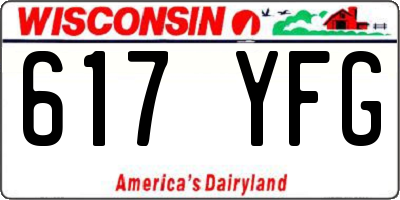 WI license plate 617YFG