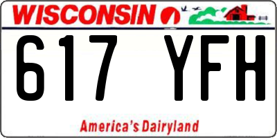 WI license plate 617YFH