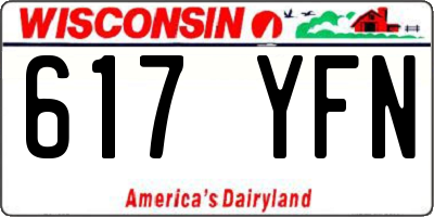 WI license plate 617YFN