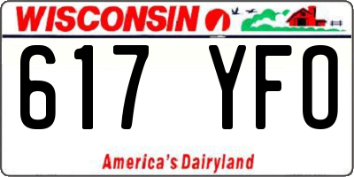 WI license plate 617YFO