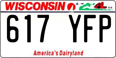 WI license plate 617YFP