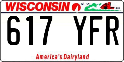 WI license plate 617YFR