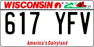 WI license plate 617YFV