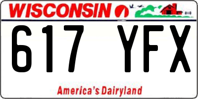 WI license plate 617YFX