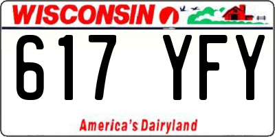 WI license plate 617YFY