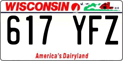 WI license plate 617YFZ