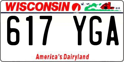WI license plate 617YGA