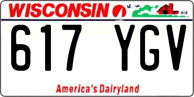 WI license plate 617YGV