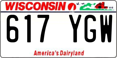 WI license plate 617YGW