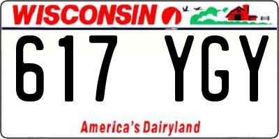 WI license plate 617YGY