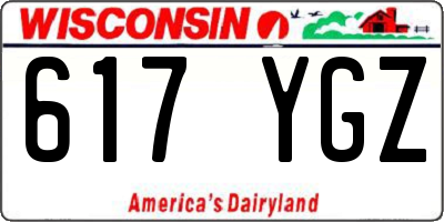WI license plate 617YGZ