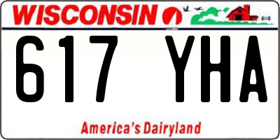 WI license plate 617YHA