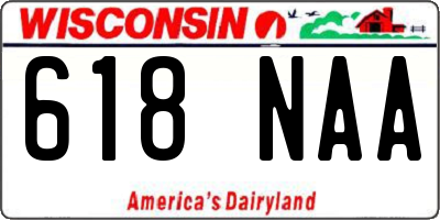 WI license plate 618NAA