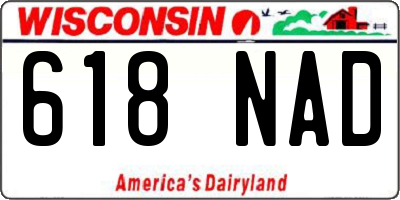 WI license plate 618NAD