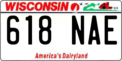 WI license plate 618NAE