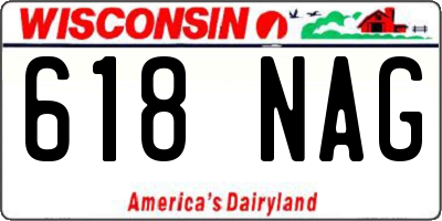 WI license plate 618NAG