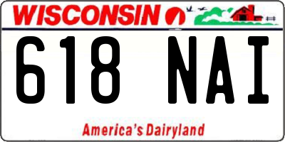 WI license plate 618NAI