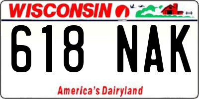 WI license plate 618NAK